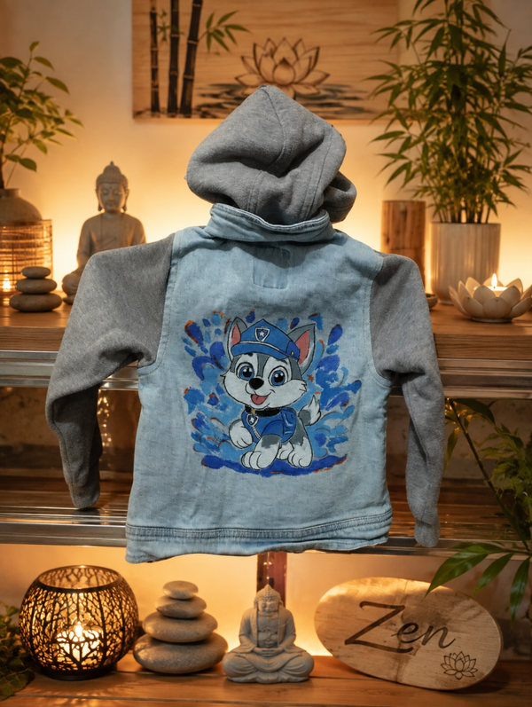 Veste en jean avec capuche Patpatrouille