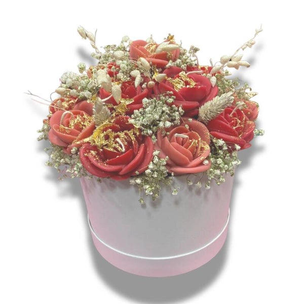 bloemdoos rood / goud