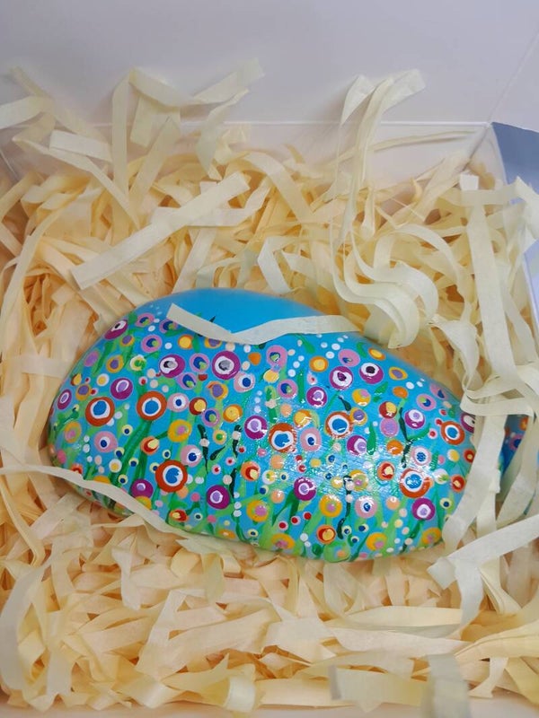 Painted rock- Spring Garden
