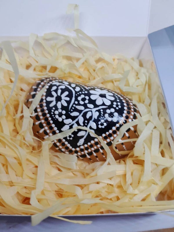 Painted rock - heart and flowers