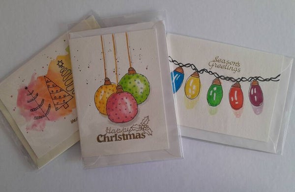 Set of three small Christmas cards