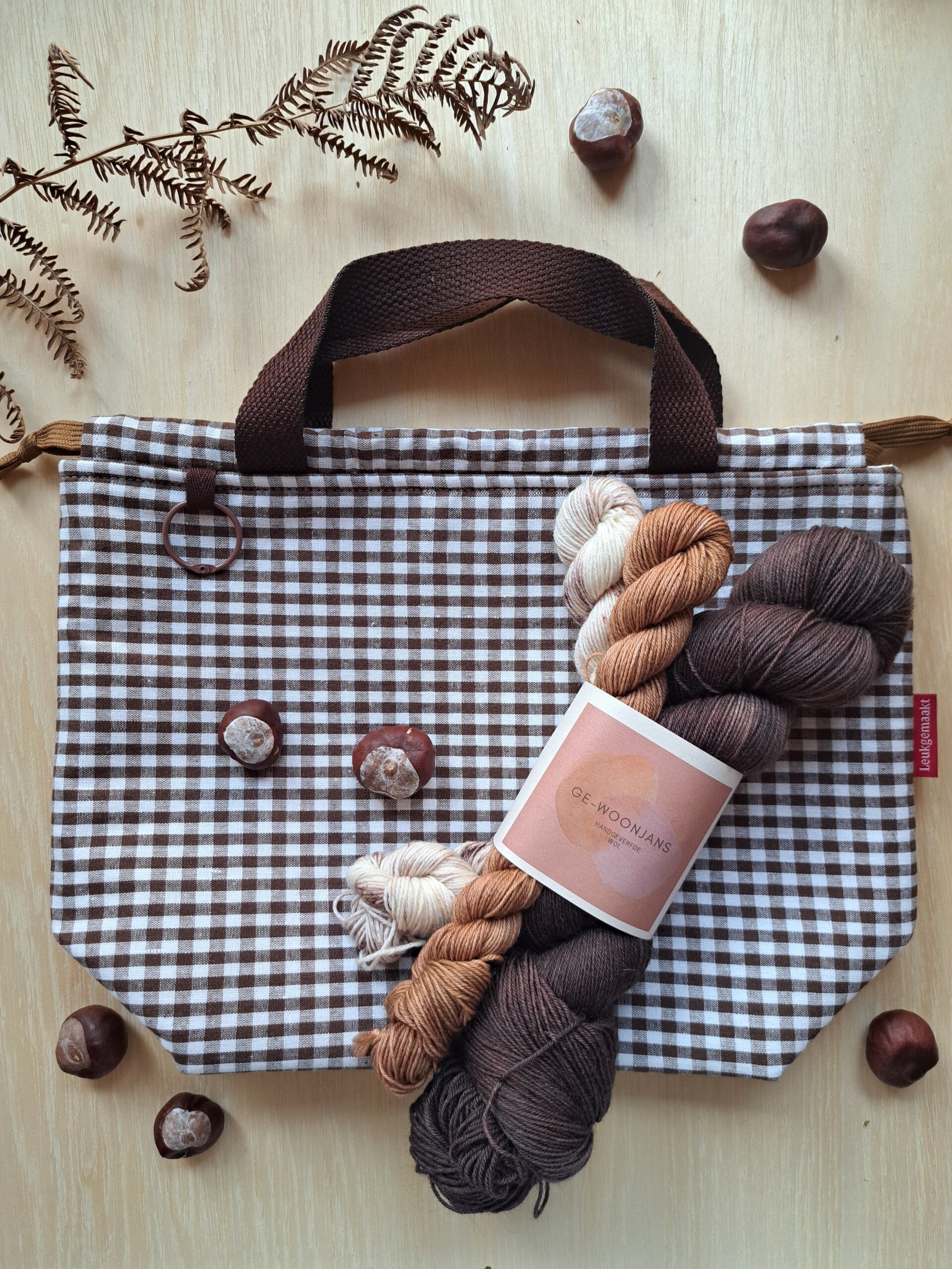 Gewoon Leuk Box - herfsteditie "Chestnut & Co." SET Projectbag en Sockset