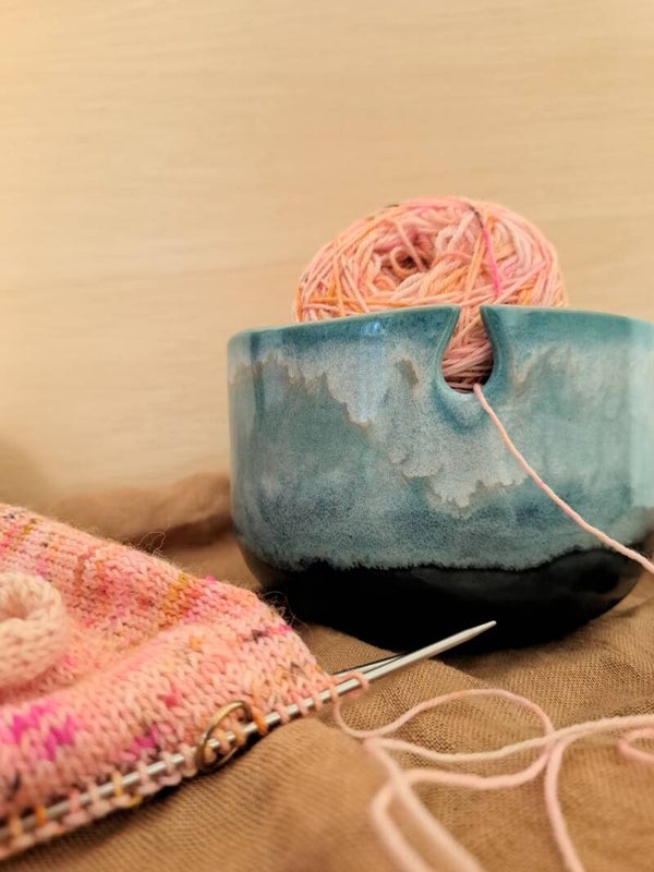 Yarn Bowl  - Piece of clay Petrol