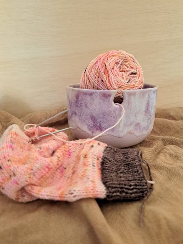 Yarn Bowl  - Piece of clay Lila