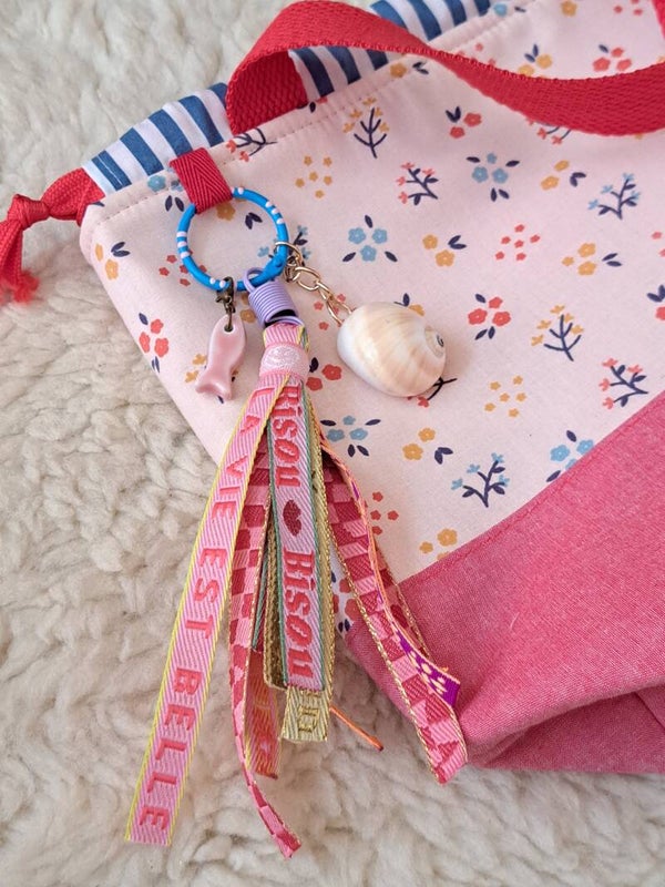 Bagcharm 'Boho Bliss' roze of blauw