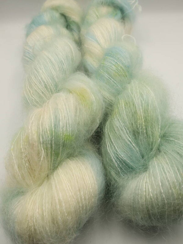 Mohair Pale green & blue