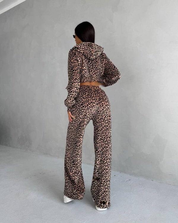 KOSTUM LEOPARD ME TUTA DHE XHAKET ZI ME KAFE 1363