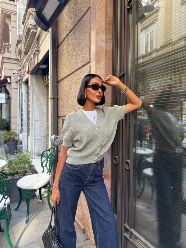 PULOVER JESHILE E SHKURTER ME KOPSA YLL S6K5182