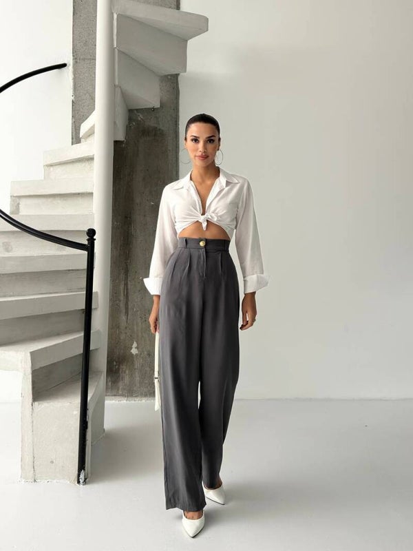 PANTALLONA ME LLASTIK DHE KOPS GRI 111216