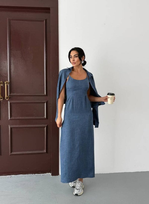 KOSTUM FUSTAN ME RRIPA DHE KEMISHE BLU 111215