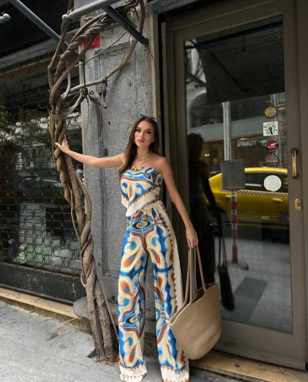 KOSTUM SATEN CROP DHE PANTALLONA