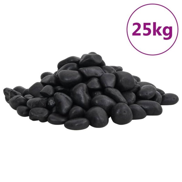 Galets Polis Décoratifs – Noir, 25 kg (2–5 cm)