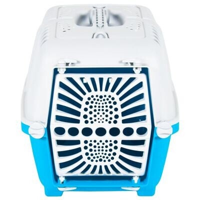 Transporteur pour animaux de compagnie blanc et bleu