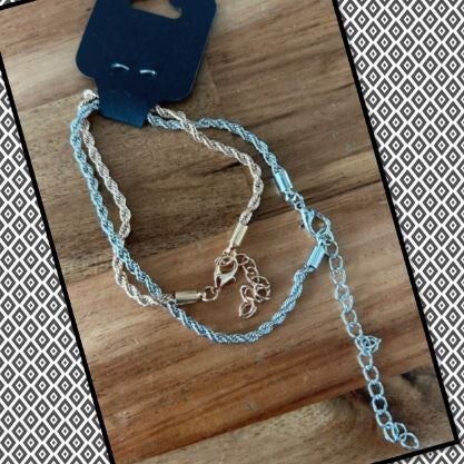 Mix goud&zilver armbandjes - 2 stks