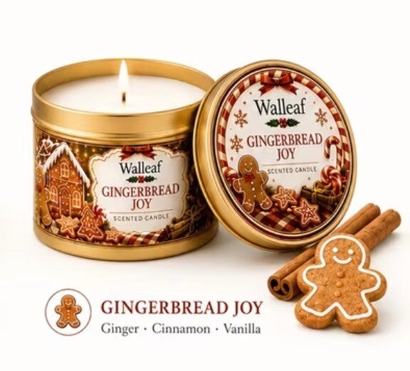 Walleaf - Kerst Geurkaars: "Gingerbread Joy" (4x6cm)