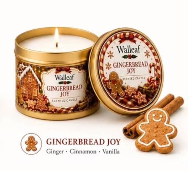 Walleaf - Kerst Geurkaars: "Gingerbread Joy" (4x6cm)