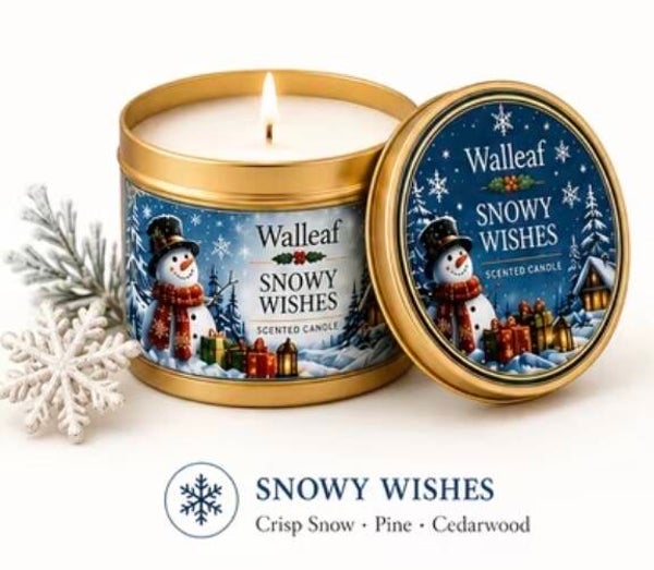 Walleaf - Kerst Geurkaars: "Snowy Wishes" (4x6cm)