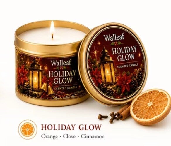Walleaf - Kerst Geurkaars: "Holiday Glow" (4x6cm)