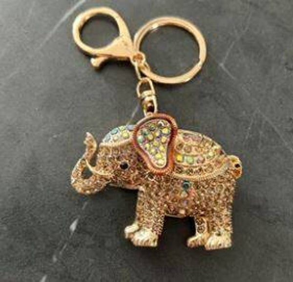 Aziatische olifant hangertje: Goud-bruin
