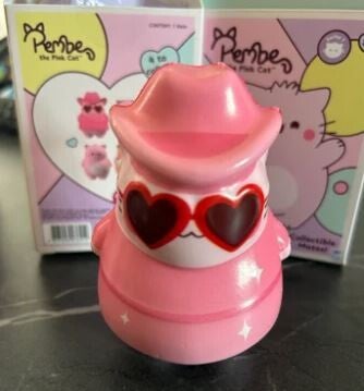 Pembe The Pink Cat - Squishy: hartjes