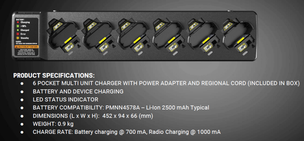 MOTOROLA 6-WAY CHARGER for TLK111