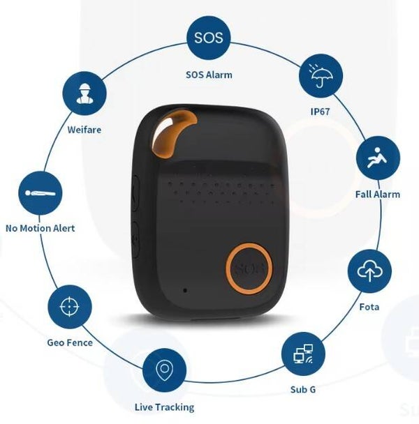 SOS12 4G SOS-MEDAILLON w/DESKCHARGER & BT