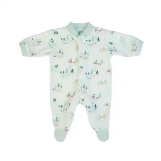 Pyjama bébé en velours imprimé forêt hivernale