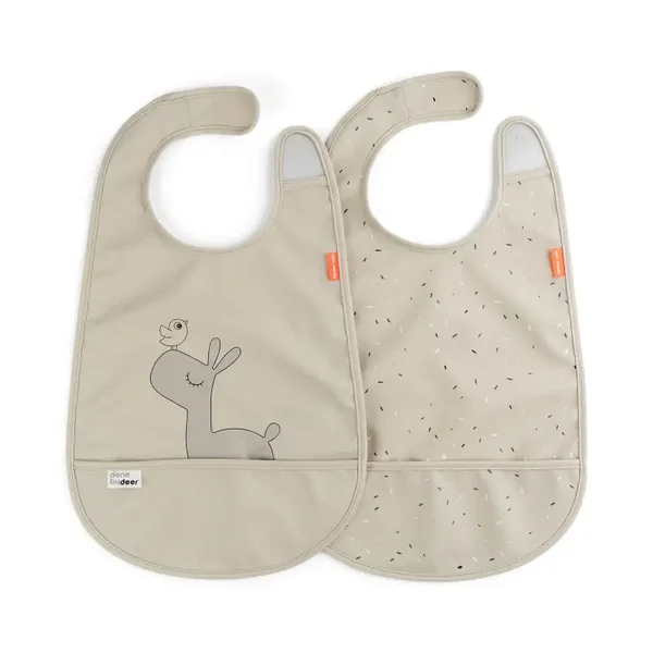 Lot de 2 bavoir avec velcro Croco, Lalee, Elphee - DonebyDeer