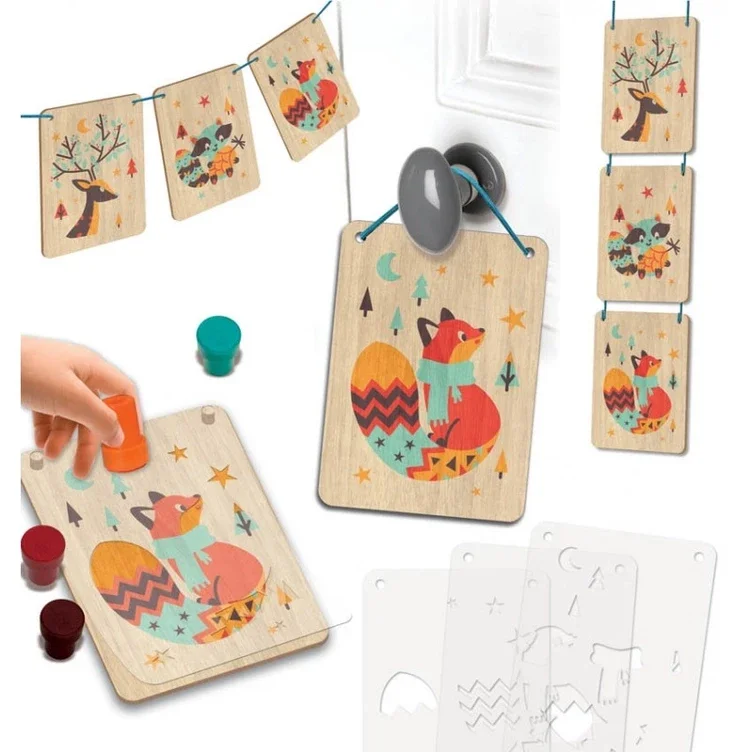 Tampongraphie sur bois, Animaux de la forêt