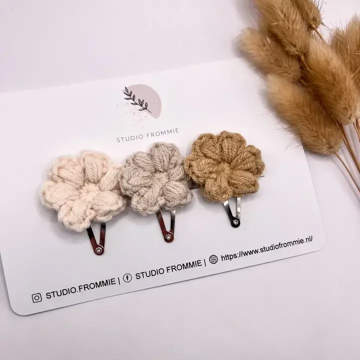 Pinces à cheveux crochetées main Belle Louise - Studio Frommie