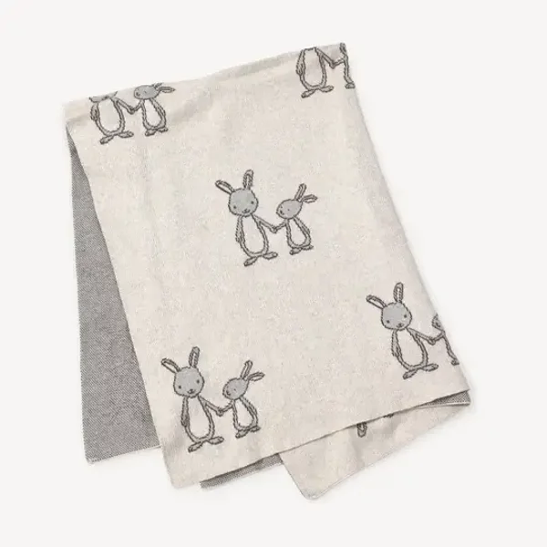 Couverture pour bébé en tricot jacquard biologique - Viverano