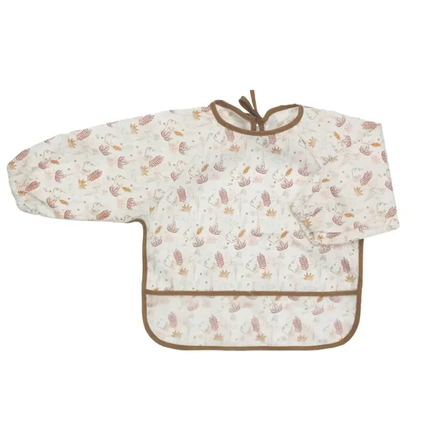 Bavoir manches longues - Feuilles