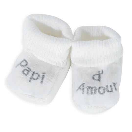 Chaussons bébé 0-1M Papi d'Amour ou Mamie d'Amour