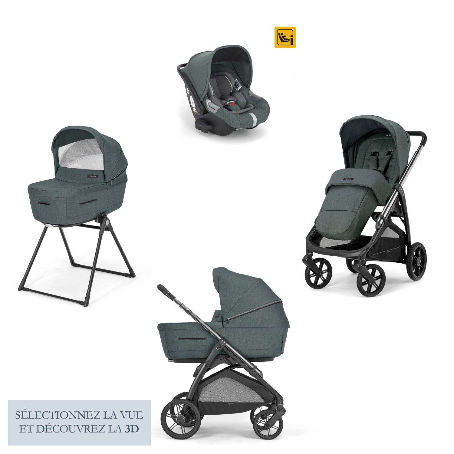 Pack Complet de la Poussette Inglesina Aptica avec Siège Darwin ou Darwin Recline - Inglesina