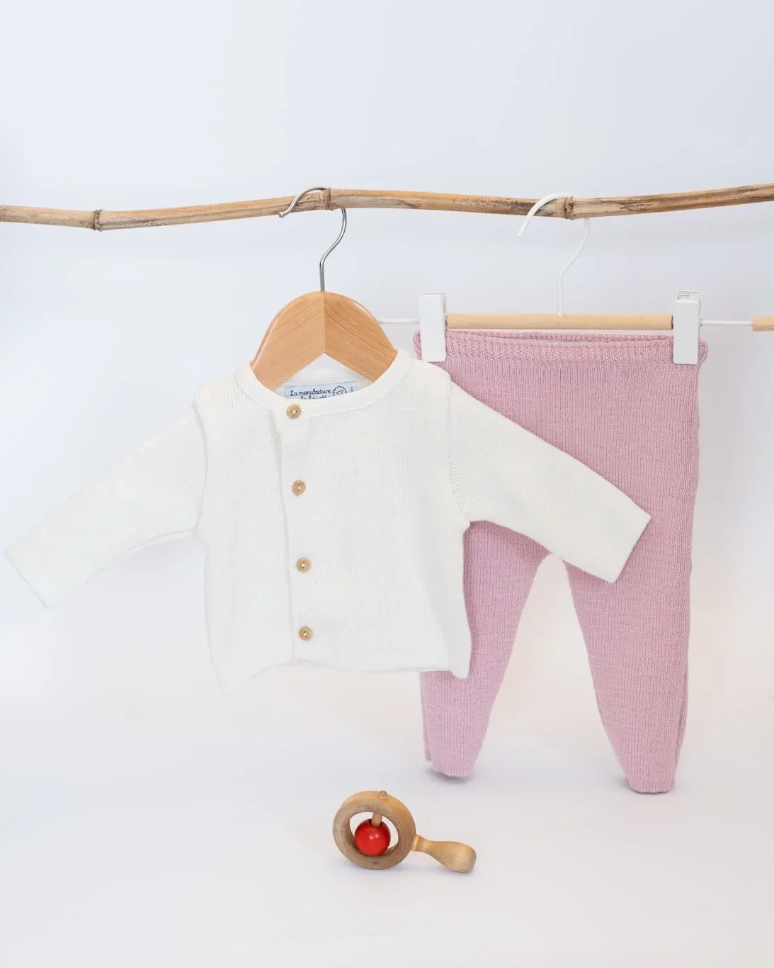Coffret naissance en laine - Saint-Jean-De-Luz Rose - La manufacture de layette