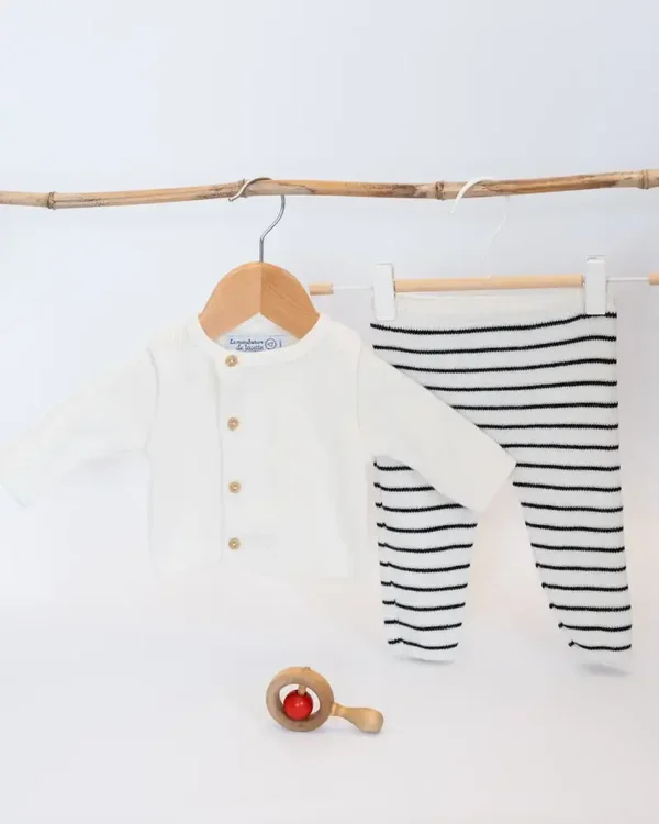 Coffret naissance en laine - Saint-Jean-De-Luz Bleu - La manufacture de layette