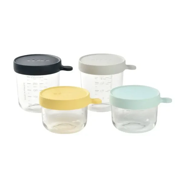 Coffre de 4 pots de conservation en verre - Béaba