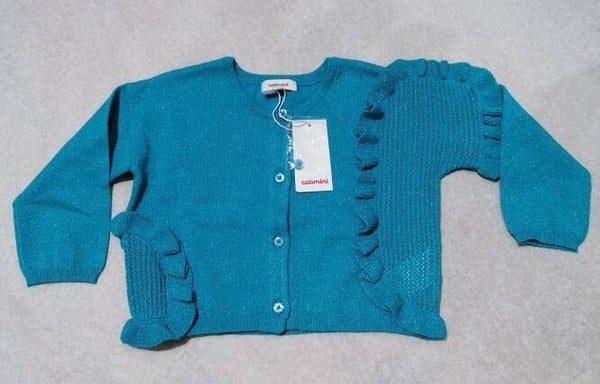 Gilet gris avec pompons 18M - Catimini