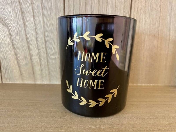 Gepersonaliseerde kaars medium met houten wiek