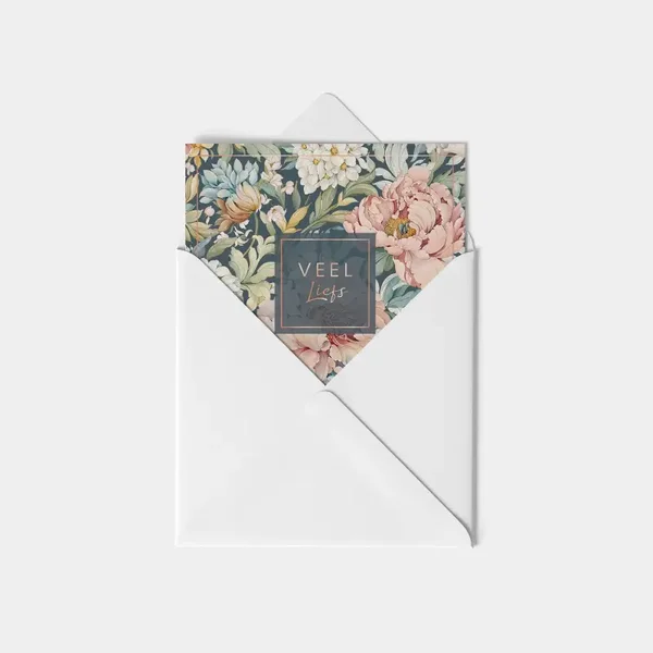 Wenskaart - Vintage bloemen