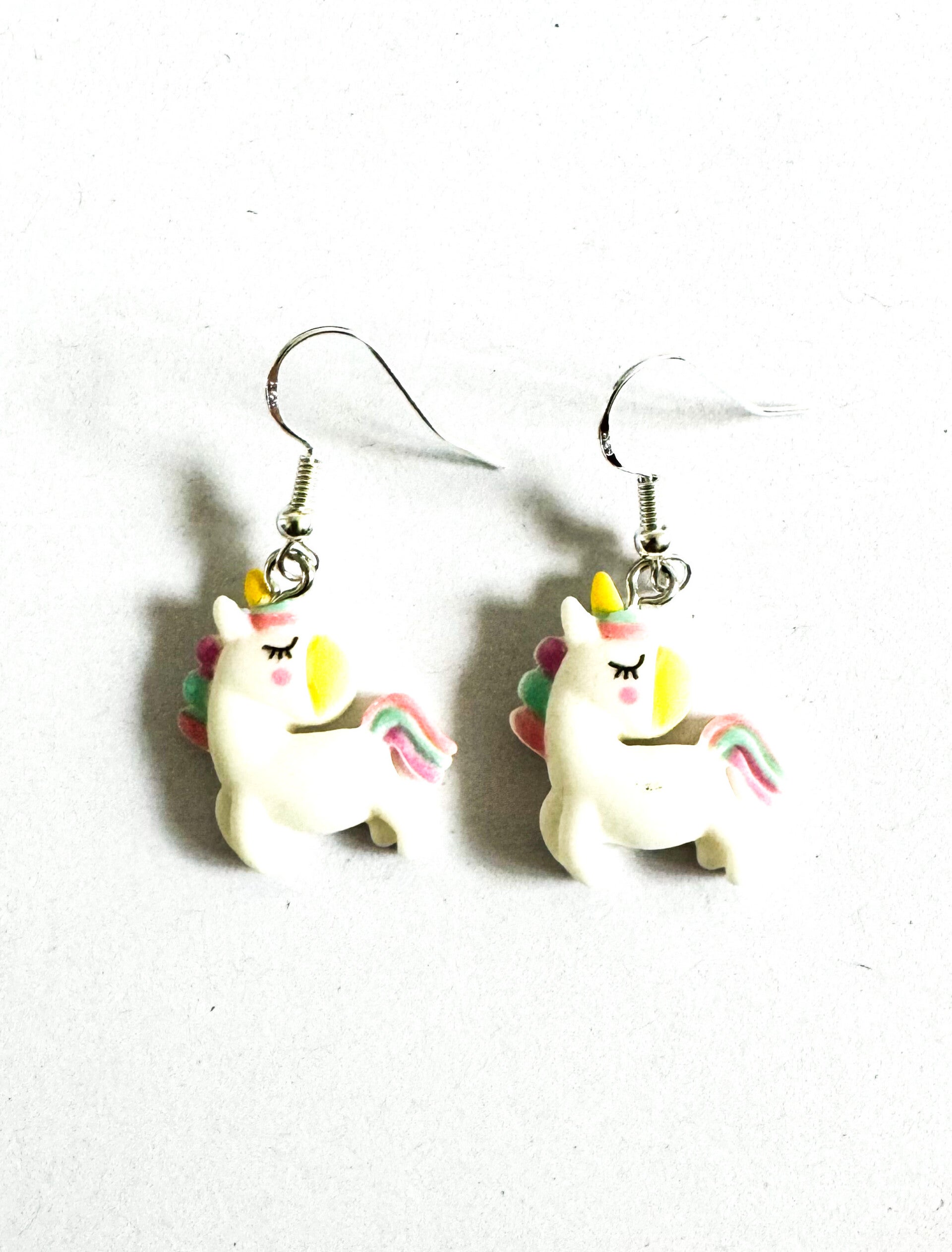 🦄 Magical Rainbow Unicorn Enamel Drop Earrings