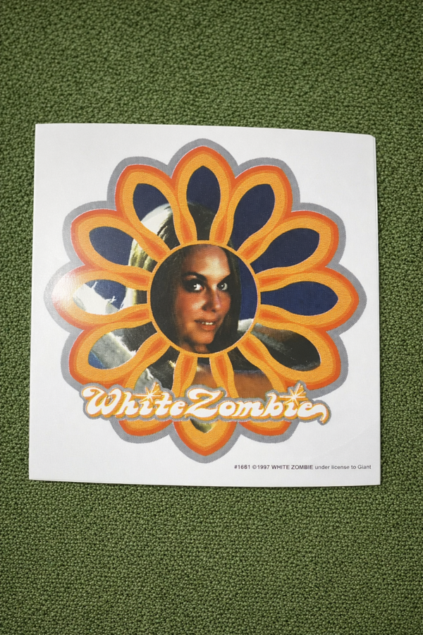 White Zombie Flower Logo Sticker