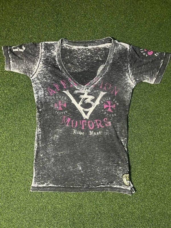 Womens Affliction Burnout Tee