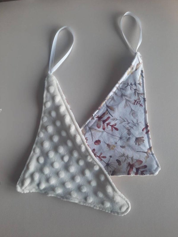 Speendoekje minky ecru/ tricot floral