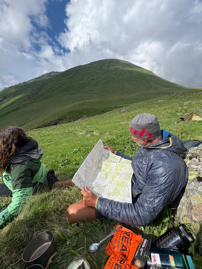 Routekaart van de trektocht door de Kaukasus in Georgië