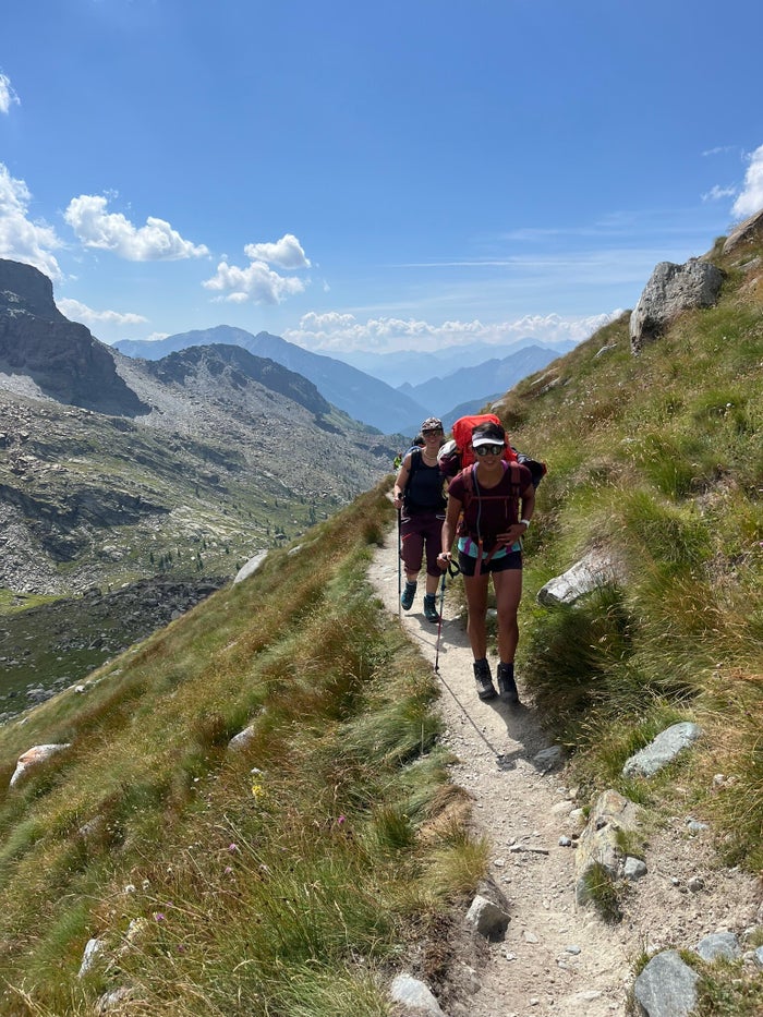 Italiaanse berghut (rifugio) tijdens de trektocht door het Aostadal