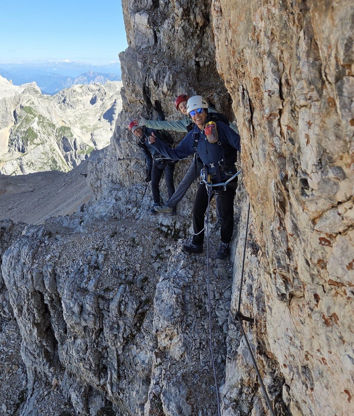 Beklimming via de via ferrata naar de top van de Triglav in Slovenië