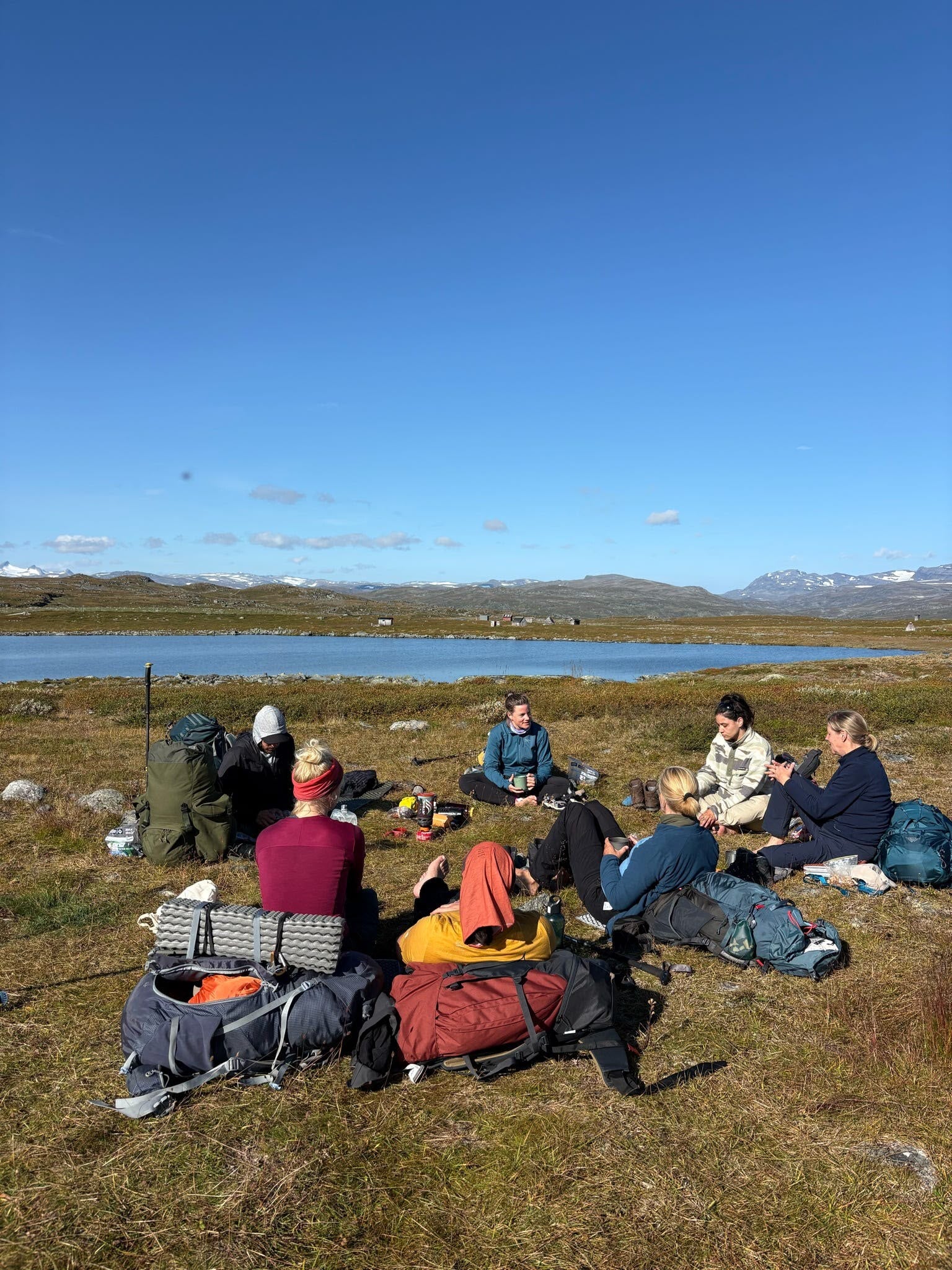 Lunchen in de zon op de Kungsleden