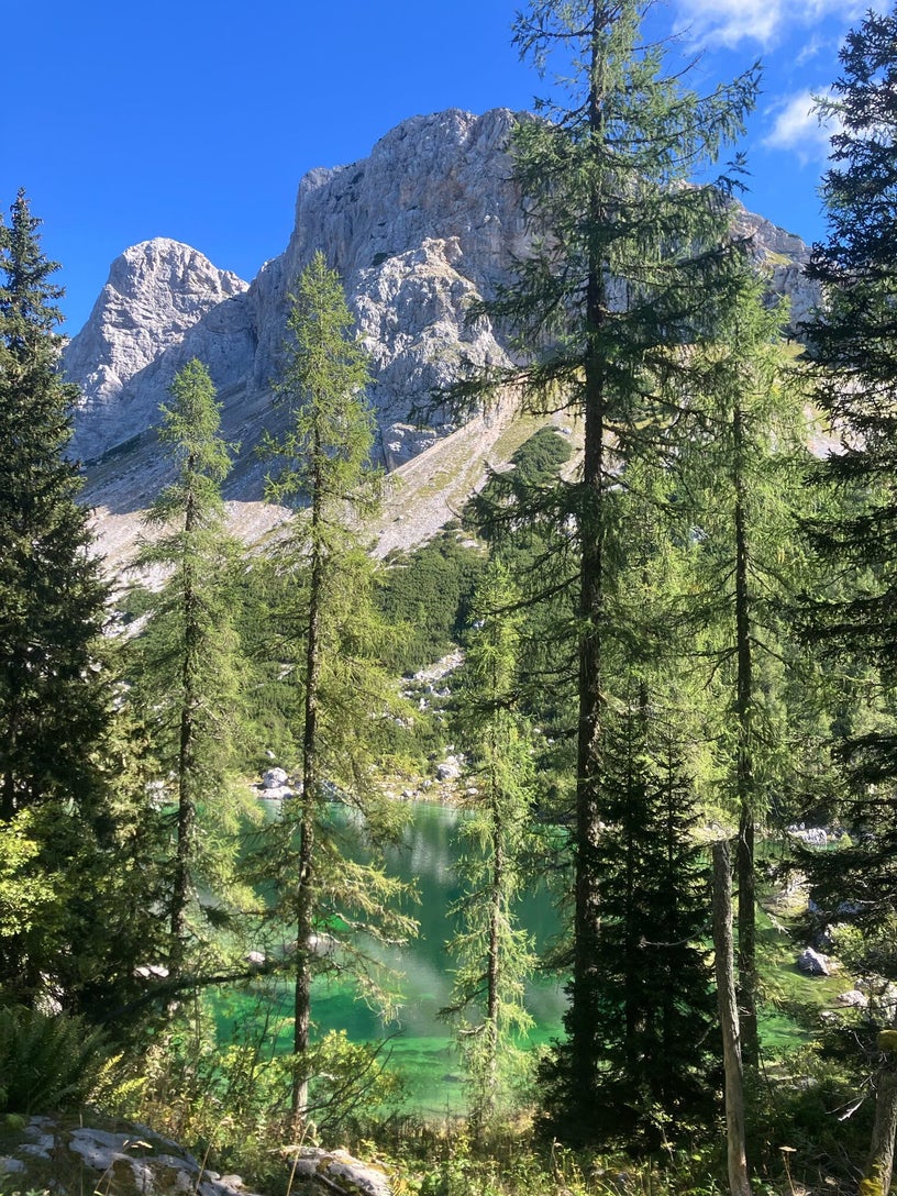 Wandelgroep onderweg tijdens de huttentocht naar de Triglav in Slovenië