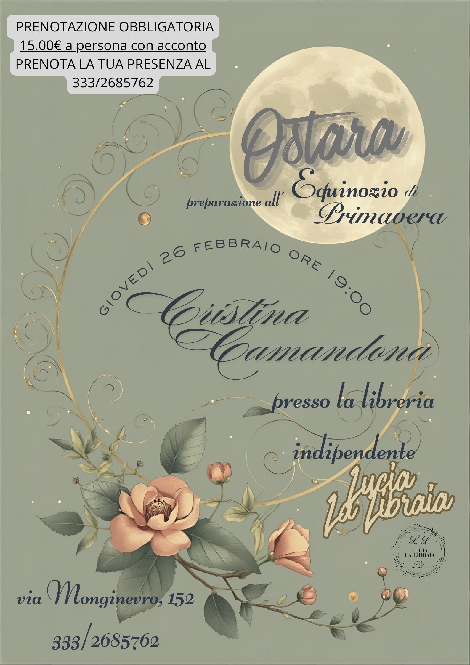 OSTARA preparazione all'equinozio di primavera GIOVEDì26FEBBRAIO ore 19.00